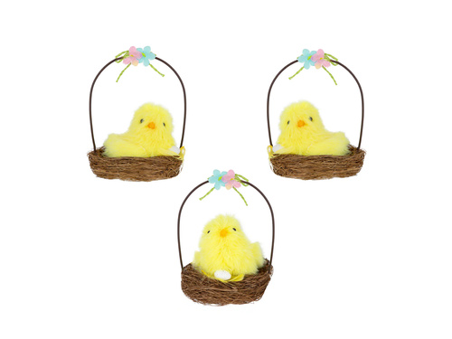 Kurczak Wielkanocny w Koszyku - 10 cm - 1 szt.