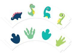 Papilotki na babeczki Wesołe Dinozaury - 6 szt.