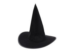 Kapelusz czarownicy flokowany na Halloween - 1 szt.