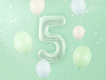 Balon foliowy zielony cyfra 5 - 72 cm - 1 szt.