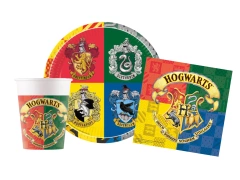 Zestaw kubeczki + talerzyki + serwetki papierowe na urodziny Harry Potter - 36 szt.