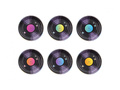 Talerzyki papierowe Retro Disco - 18 cm - 6 szt.