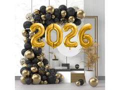 Zestaw balonów do girlandy balonowej na Sylwestra 2026 - 111 szt.