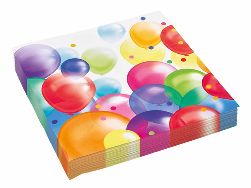 Serwetki urodzinowe Baloniki - 33 cm - 20 szt.