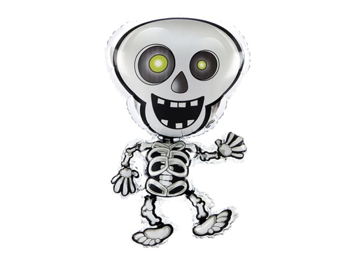 Balon foliowy Szkielet na Halloween - 47 x 81 cm - 1 szt.