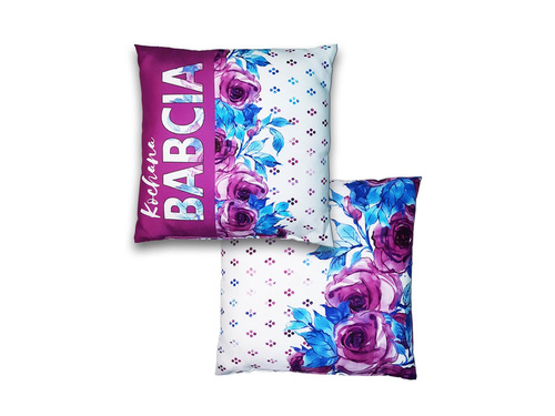 Poduszka dekoracyjna z kwiatowym nadrukiem Kochana Babcia