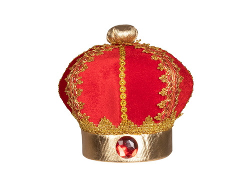 Czapka króla czerwona dla dziecka - 1 szt.