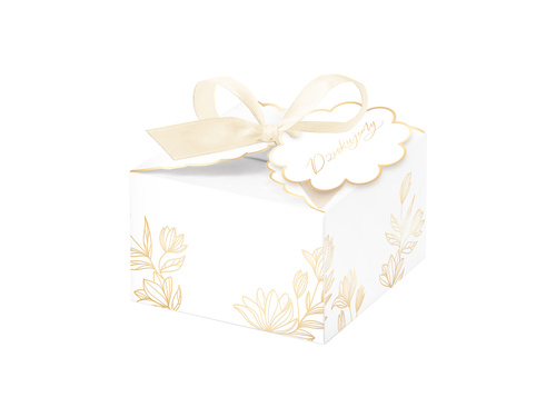 Ozdobne pudełko na ciasto "Dziękujemy" - 7 x 7 cm - 10 szt.