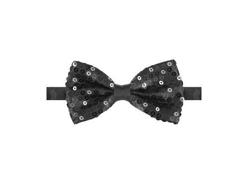 Mucha cekinowa czarna - 7 x 12 cm - 1 szt.