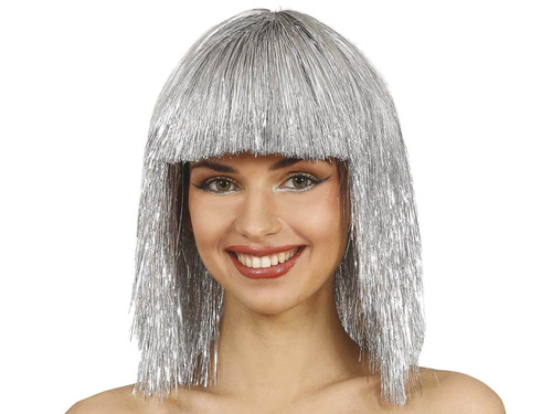 Peruka foliowa srebrna - 1 szt.