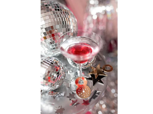 Nakładki na kieliszki Happy New Year na Sylwestra - 6 szt.