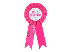 Kotylion Moje Urodziny różowy - 1 szt.