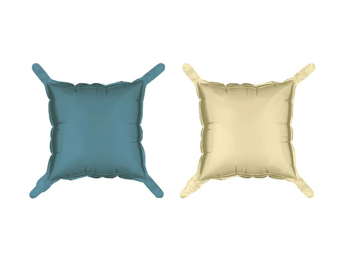 Balony foliowe Kwadraty beżowo-granatowe - 35 x 35 cm - 4 szt.