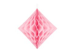 Dekoracja wisząca diament jasnoróżowy - 30 cm - 1 szt.