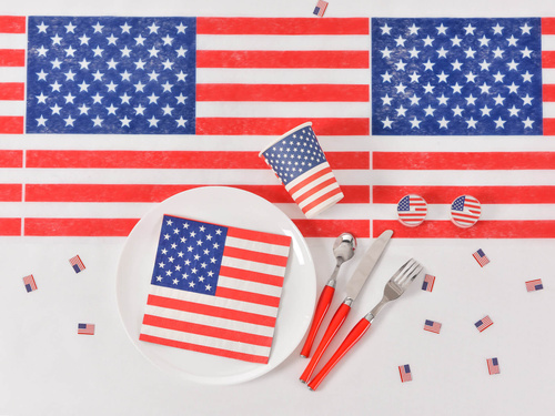 Kubeczki papierowe Flaga USA - 270 cm - 10 szt.