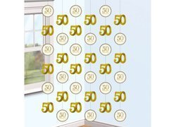 Dekoracja wisząca Złote Gody - 200 cm - 6 szt.