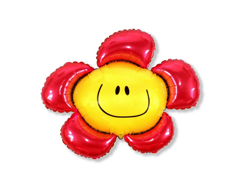 Balon foliowy Kwiatek czerwony - 88 x 104 cm