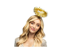 Opaska na głowę aureola złota z frędzlami