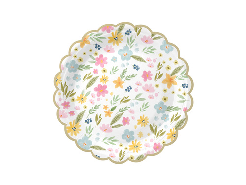 Talerzyki papierowe Polne Kwiaty - 18 cm - 6 szt.