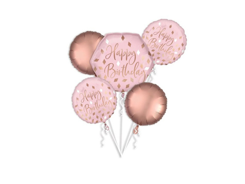 Bukiet balonów foliowych Happy Birthday