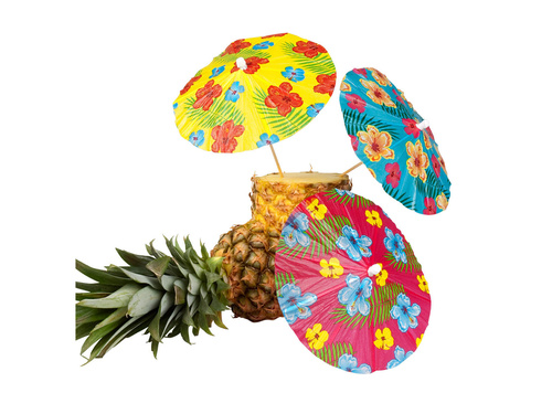 Parasolki papierowe do drinków Hibiskus - 18 cm - 6 szt.