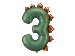 Balon foliowy cyfra 3 Dinozaur - 92 cm - 1 szt.