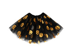 Spódniczka tutu Dynia na Halloween czarna - 30 cm - 1 szt.