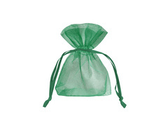 Woreczki z organzy dla gości - ciemnozielone - 9 x 7 cm - 10 szt.