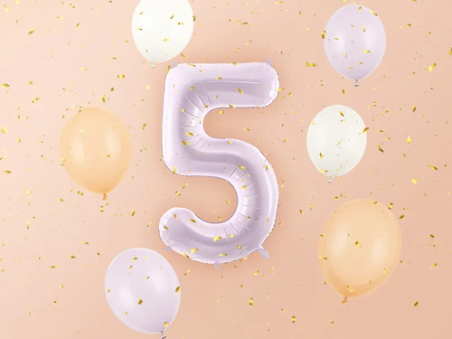 Balon foliowy fioletowy cyfra 5 - 72 cm - 1 szt.