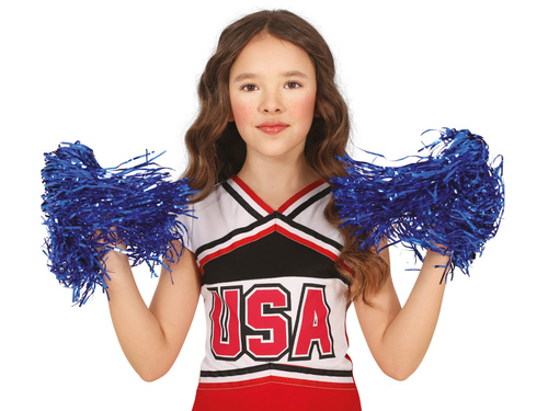 Pompony cheerleaderki niebieskie - 2 szt.