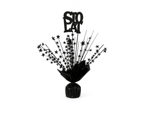 Dekoracja stołu czarna Sto Lat - 36 cm - 1 szt.