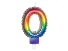 Świeczka cyferka kolorowa - 0 - zero