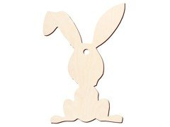 Zawieszka drewniana Zajączek - 9,5 cm - 1 szt.