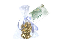 Aniołki gipsowe złote z podziękowaniem - 1 szt.