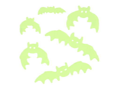 Naklejki żelowe na szybę fluorescencyjne Nietoperze - 1 komplet