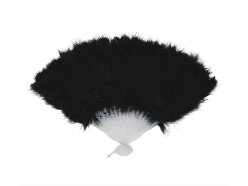 Wachlarz z piór czarny - 1 szt.