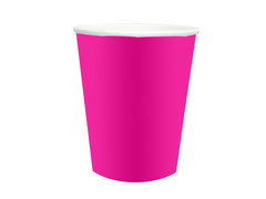 Kubeczki papierowe ciemnoróżowe - 250 ml - 6 szt.