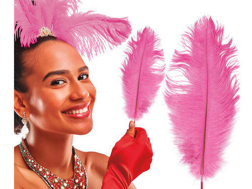 Duże pióro różowe - 30 cm - 1 szt.