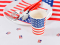 Kubeczki papierowe Flaga USA - 270 cm - 10 szt.