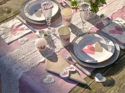 Dekoracja bieżnik koronkowy na stół - biały - 18 cm x 3 m - 1 szt.