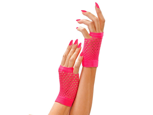 Rękawiczki z różowej siatki krótkie