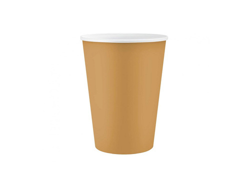 Kubeczki papierowe złote - 250 ml - 6 szt.
