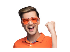 Okulary imprezowe bling bling pomarańczowe