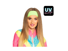 Opaska na głowę retro neonowa zielona