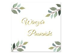 Serwetki na Wieczór Panieński z zielonymi listkami - 33 cm - 20 szt.