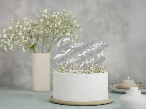 Topper na tort personalizowany I Komunia Święta - 1 szt.