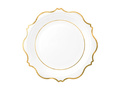 Talerzyki białe ze złotym brzegiem - 18 cm - 6 szt.