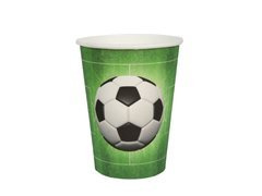 Kubeczki papierowe piłkarskie Soccer - 250 ml - 10 szt.