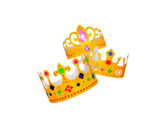 Zestaw 6 papierowych koron do malowania - 3 wzory - mix