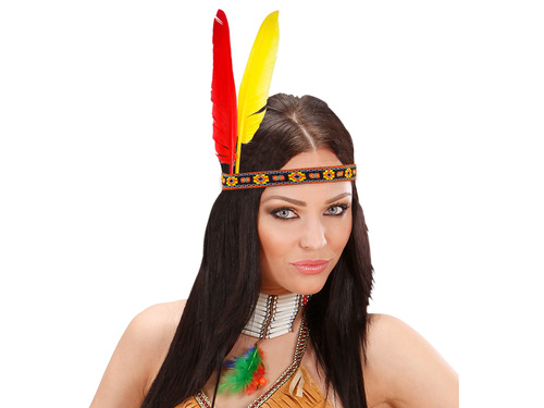 Opaska Indianina z 2 piórkami - 1 szt.